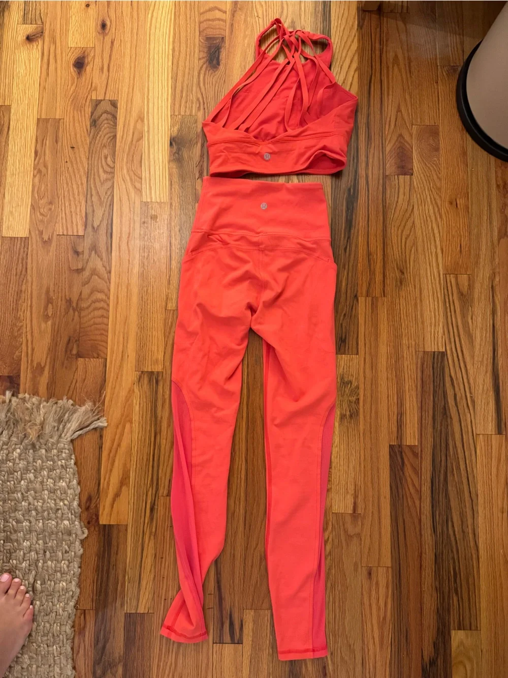 lululemon athletica Coral High-Rise Leggings & Strappy Crop Top Set